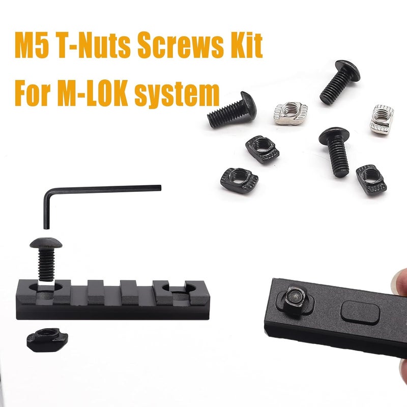 weideer 275PCS M5 T-Nuts Screws Assortment Kit,M5 T-Sliding Nut Hexagon Socket Screw T-Nuts Washers for Mlok Screws and Nuts Replacement Sets for 2020 Series Aluminum - Image 5